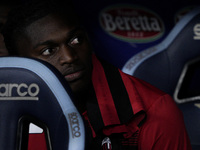 Rafael Leao of AC Milan looks on during the Serie A match between Lazio and Milan at Stadio Olimpico in Rome, Italy, on August 31, 2024. (