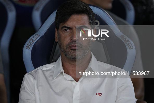 Paulo Fonseca, head coach of AC Milan, during the Serie A match between Lazio and Milan at Stadio Olimpico in Rome, Italy, on August 31, 202...