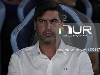 Paulo Fonseca, head coach of AC Milan, during the Serie A match between Lazio and Milan at Stadio Olimpico in Rome, Italy, on August 31, 202...