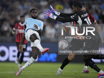 Boulaye Dia of S.S. Lazio is in action during the Serie match between Lazio and Milan at Stadio Olimpico in Rome, Italy, on August 31, 2024....