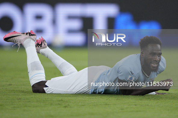 Boulaye Dia of S.S. Lazio is in action during the Serie A match between Lazio and Milan at Stadio Olimpico in Rome, Italy, on August 31, 202...