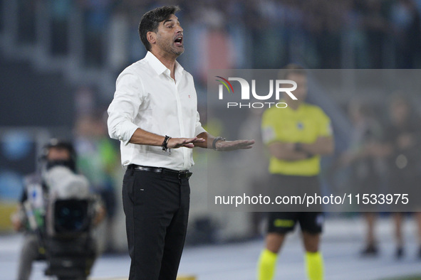 During the Serie A match between Lazio and Milan at Stadio Olimpico in Rome, Italy, on August 31, 2024. 