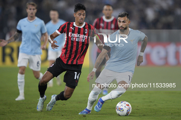 Valentin Castellanos of S.S. Lazio is in action during the Serie A match between Lazio and Milan at Stadio Olimpico in Rome, Italy, on Augus...