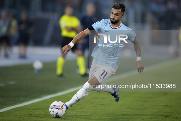 Valentin Castellanos of S.S. Lazio is in action during the Serie A match between Lazio and Milan at Stadio Olimpico in Rome, Italy, on Augus...