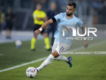 Valentin Castellanos of S.S. Lazio is in action during the Serie A match between Lazio and Milan at Stadio Olimpico in Rome, Italy, on Augus...