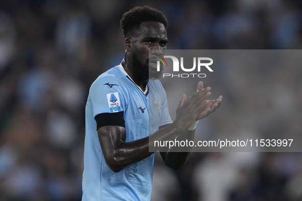 Boulaye Dia of S.S. Lazio reacts during the Serie A match between Lazio and Milan at Stadio Olimpico in Rome, Italy, on August 31, 2024. 