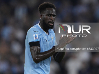 Boulaye Dia of S.S. Lazio reacts during the Serie A match between Lazio and Milan at Stadio Olimpico in Rome, Italy, on August 31, 2024. (