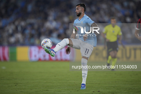 Valentin Castellanos of S.S. Lazio is in action during the Serie A match between Lazio and Milan at Stadio Olimpico in Rome, Italy, on Augus...