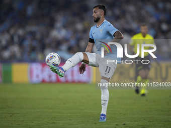 Valentin Castellanos of S.S. Lazio is in action during the Serie A match between Lazio and Milan at Stadio Olimpico in Rome, Italy, on Augus...