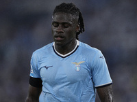 Loum Tchaouna of S.S. Lazio looks on during the Serie A match between Lazio and Milan at Stadio Olimpico in Rome, Italy, on August 31, 2024....