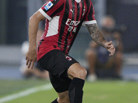 Christian Pulisic of AC Milan is in action during the Serie A match between Lazio and Milan at Stadio Olimpico in Rome, Italy, on August 31,...