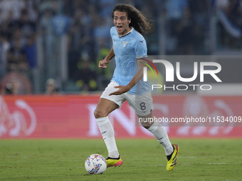 Matteo Guendouzi of S.S. Lazio is in action during the Serie A match between Lazio and Milan at Stadio Olimpico in Rome, Italy, on August 31...