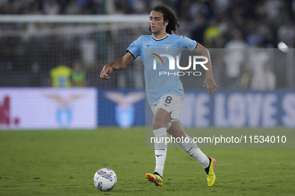 Matteo Guendouzi of S.S. Lazio is in action during the Serie A match between Lazio and Milan at Stadio Olimpico in Rome, Italy, on August 31...