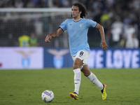 Matteo Guendouzi of S.S. Lazio is in action during the Serie A match between Lazio and Milan at Stadio Olimpico in Rome, Italy, on August 31...