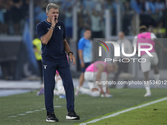 Marco Baroni, head coach of S.S. Lazio, during the Serie match between Lazio and Milan at Stadio Olimpico in Rome, Italy, on August 31, 2024...