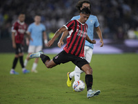 Tijjani Reijnders of AC Milan is in action during the Serie A match between Lazio and Milan at Stadio Olimpico in Rome, Italy, on August 31,...