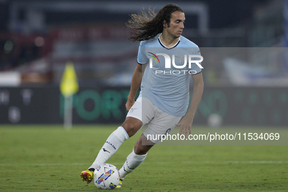 Matteo Guendouzi of S.S. Lazio is in action during the Serie A match between Lazio and Milan at Stadio Olimpico in Rome, Italy, on August 31...