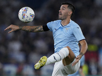 Alessio Romagnoli of S.S. Lazio is in action during the Serie match between Lazio and Milan at Stadio Olimpico in Rome, Italy, on August 31,...