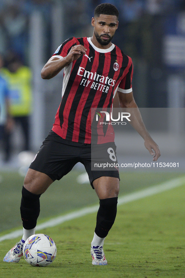 Ruben Loftus-Cheek of AC Milan is in action during the Serie match between Lazio and Milan at Stadio Olimpico in Rome, Italy, on August 31,...