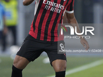 Ruben Loftus-Cheek of AC Milan is in action during the Serie match between Lazio and Milan at Stadio Olimpico in Rome, Italy, on August 31,...