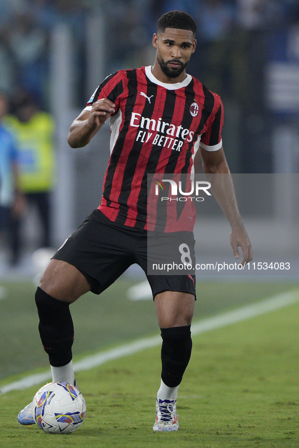 Ruben Loftus-Cheek of AC Milan is in action during the Serie match between Lazio and Milan at Stadio Olimpico in Rome, Italy, on August 31,...