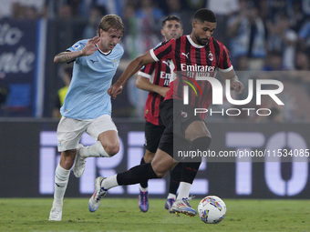 Ruben Loftus-Cheek of AC Milan is in action during the Serie match between Lazio and Milan at Stadio Olimpico in Rome, Italy, on August 31,...