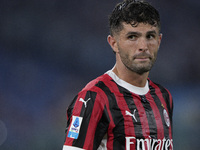 Christian Pulisic of AC Milan looks on during the Serie A match between Lazio and Milan at Stadio Olimpico in Rome, Italy, on August 31, 202...