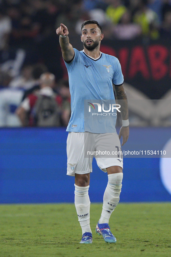 Valentin Castellanos of S.S. Lazio celebrates after scoring a goal during the Serie A match between Lazio and Milan at Stadio Olimpico in Ro...