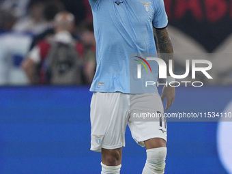 Valentin Castellanos of S.S. Lazio celebrates after scoring a goal during the Serie A match between Lazio and Milan at Stadio Olimpico in Ro...