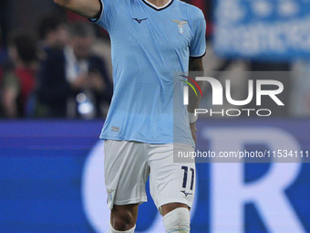 Valentin Castellanos of S.S. Lazio celebrates after scoring a goal during the Serie A match between Lazio and Milan at Stadio Olimpico in Ro...