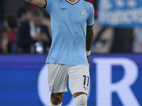 Valentin Castellanos of S.S. Lazio celebrates after scoring a goal during the Serie A match between Lazio and Milan at Stadio Olimpico in Ro...