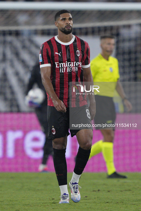 Ruben Loftus-Cheek of AC Milan is in action during the Serie match between Lazio and Milan at Stadio Olimpico in Rome, Italy, on August 31,...