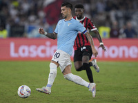 Mattia Zaccagni of S.S. Lazio is in action during the Serie A match between Lazio and Milan at Stadio Olimpico in Rome, Italy, on August 31,...