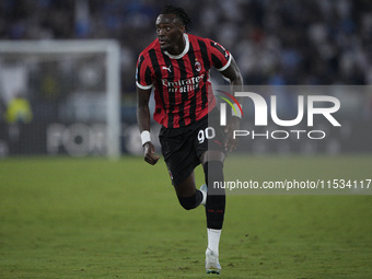 Tammy Abraham of AC Milan is in action during the Serie match between Lazio and Milan at Stadio Olimpico in Rome, Italy, on August 31, 2024....