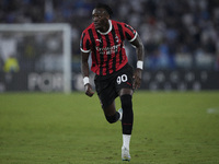 Tammy Abraham of AC Milan is in action during the Serie match between Lazio and Milan at Stadio Olimpico in Rome, Italy, on August 31, 2024....