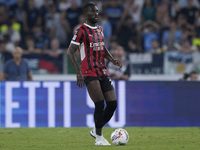 Fikayo Tomori of AC Milan is in action during the Serie A match between Lazio and Milan at Stadio Olimpico in Rome, Italy, on August 31, 202...