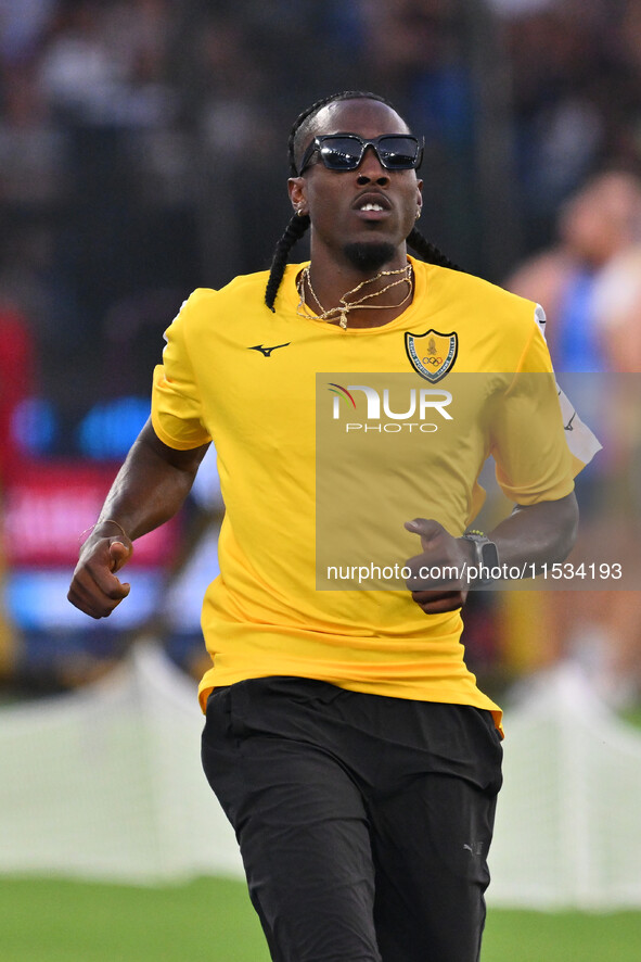 Andy Diaz Hernandez (ITA) competes in Triple Jump Men during the IAAF Wanda Diamond League: Golden Gala Pietro Mennea at Olympic Stadium in...