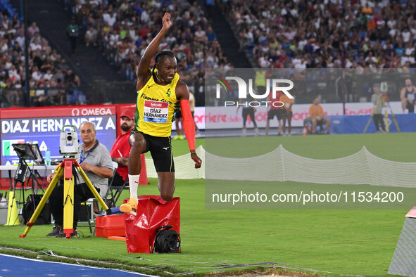 Andy Diaz Hernandez (ITA) competes in Triple Jump Men during the IAAF Wanda Diamond League: Golden Gala Pietro Mennea at Olympic Stadium in...