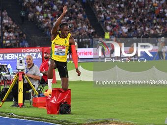 Andy Diaz Hernandez (ITA) competes in Triple Jump Men during the IAAF Wanda Diamond League: Golden Gala Pietro Mennea at Olympic Stadium in...