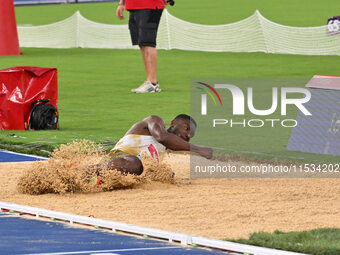 Hugues Fabrice Zango (BUR) competes in the Men's Triple Jump during the IAAF Wanda Diamond League: Golden Gala Pietro Mennea at Olympic Stad...