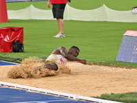 Hugues Fabrice Zango (BUR) competes in the Men's Triple Jump during the IAAF Wanda Diamond League: Golden Gala Pietro Mennea at Olympic Stad...