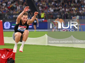 Max HEss (GER) competes in Triple Jump Men during the IAAF Wanda Diamond League: Golden Gala Pietro Mennea at Olympic Stadium in Rome, Italy...