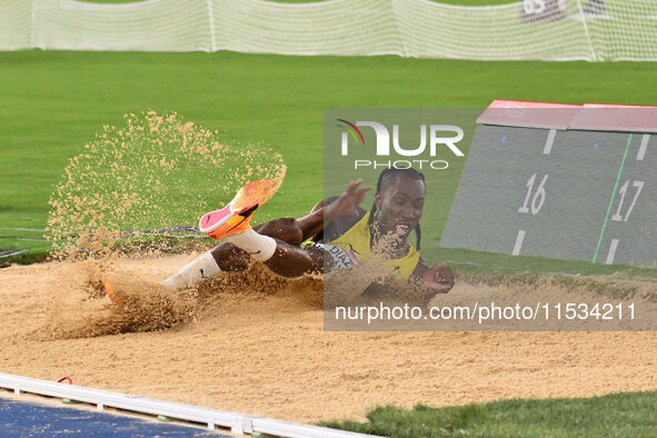 Andy Diaz Hernandez (ITA) competes in Triple Jump Men during the IAAF Wanda Diamond League: Golden Gala Pietro Mennea at Olympic Stadium in...