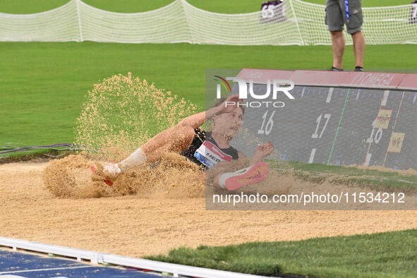 Max HEss (GER) competes in Triple Jump Men during the IAAF Wanda Diamond League: Golden Gala Pietro Mennea at Olympic Stadium in Rome, Italy...