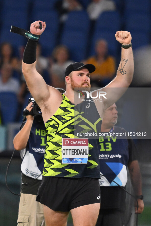 Payton Otterdahl (USA) competes in Shot Put Men during the IAAF Wanda Diamond League: Golden Gala Pietro Mennea at Olympic Stadium in Rome,...