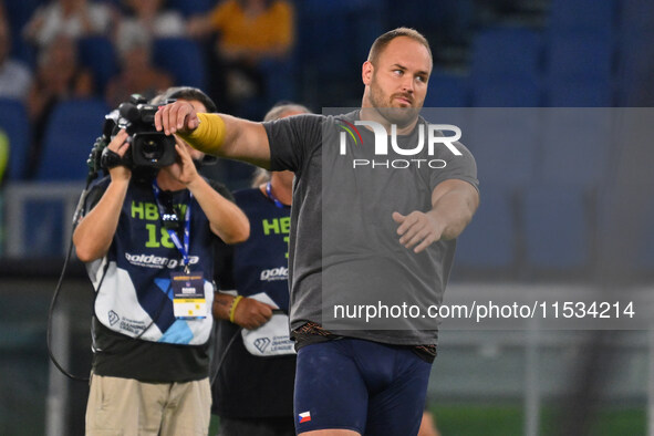 Tomas Stanek (CZE) competes in Shot Put Men during the IAAF Wanda Diamond League: Golden Gala Pietro Mennea at Olympic Stadium in Rome, Ital...