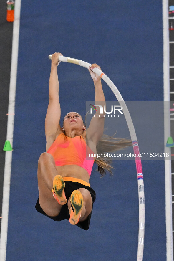 Angelica Moser (SUI) competes in Pole Vault Women during the IAAF Wanda Diamond League: Golden Gala Pietro Mennea at Olympic Stadium in Rome...