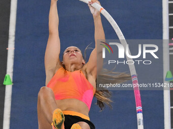 Angelica Moser (SUI) competes in Pole Vault Women during the IAAF Wanda Diamond League: Golden Gala Pietro Mennea at Olympic Stadium in Rome...