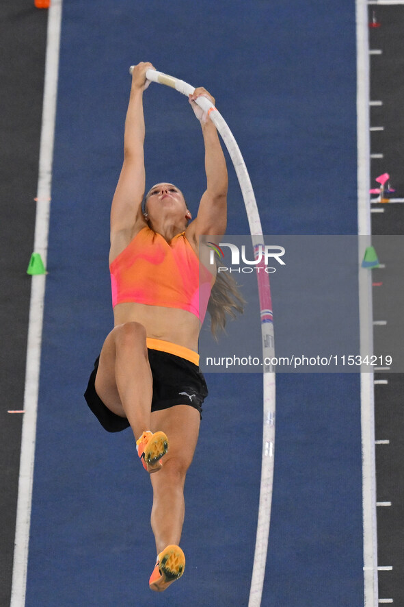 Angelica Moser (SUI) competes in Pole Vault Women during the IAAF Wanda Diamond League: Golden Gala Pietro Mennea at Olympic Stadium in Rome...