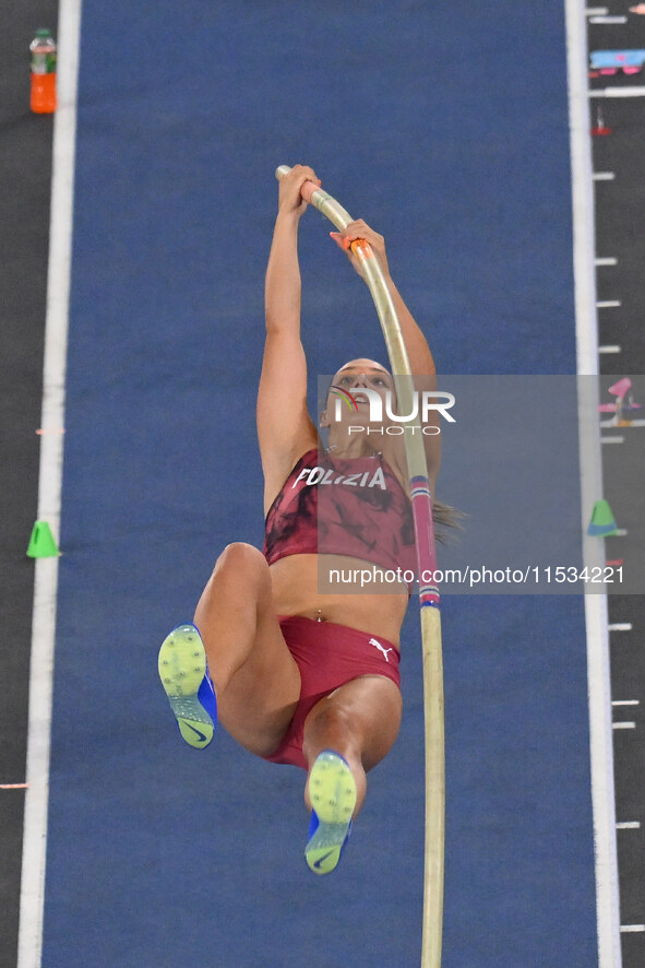 Elisa Molinarolo (ITA) competes in Pole Vault Women during the IAAF Wanda Diamond League: Golden Gala Pietro Mennea at Olympic Stadium in Ro...